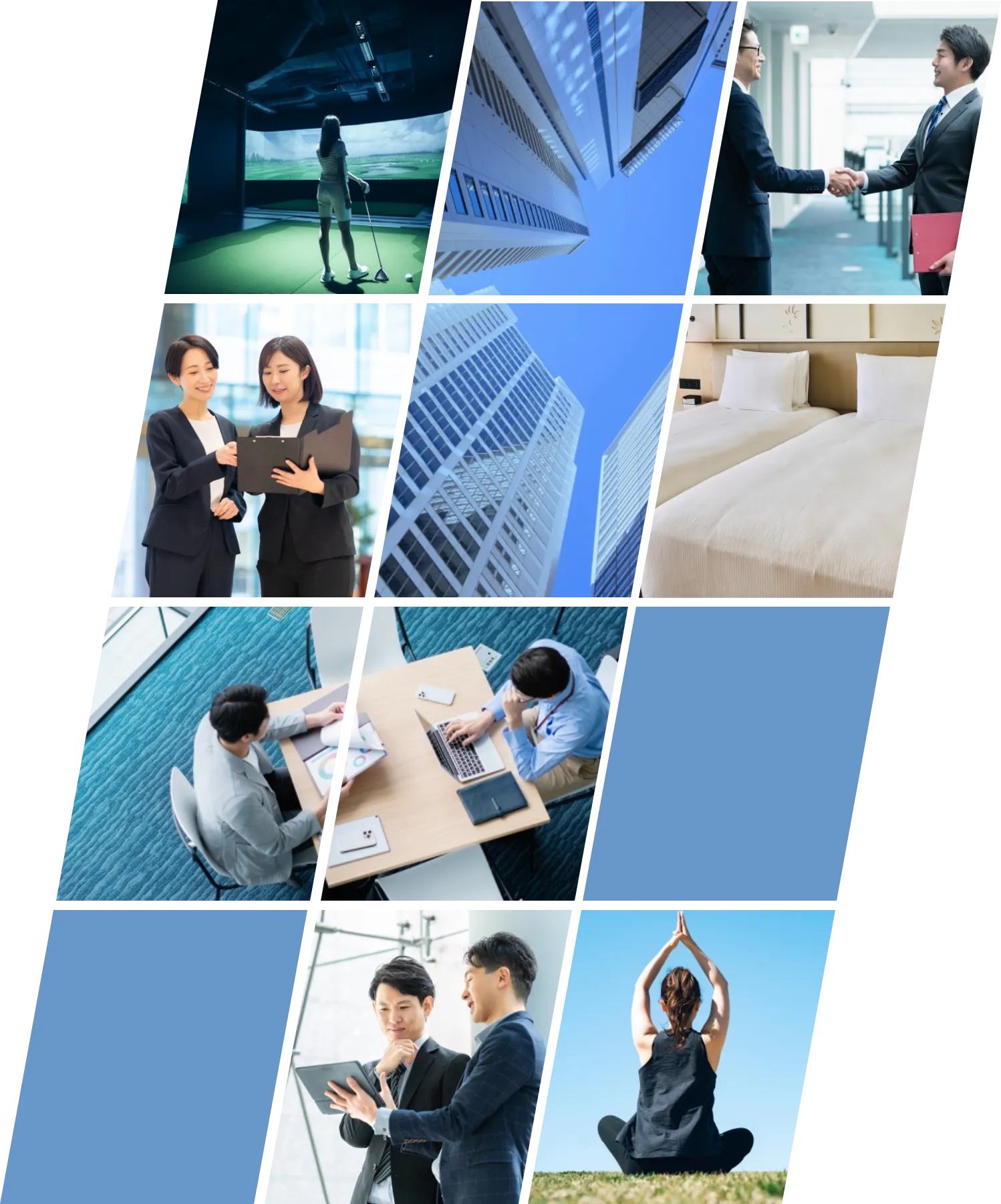 ビジネスシーンやライフスタイルのコラージュ